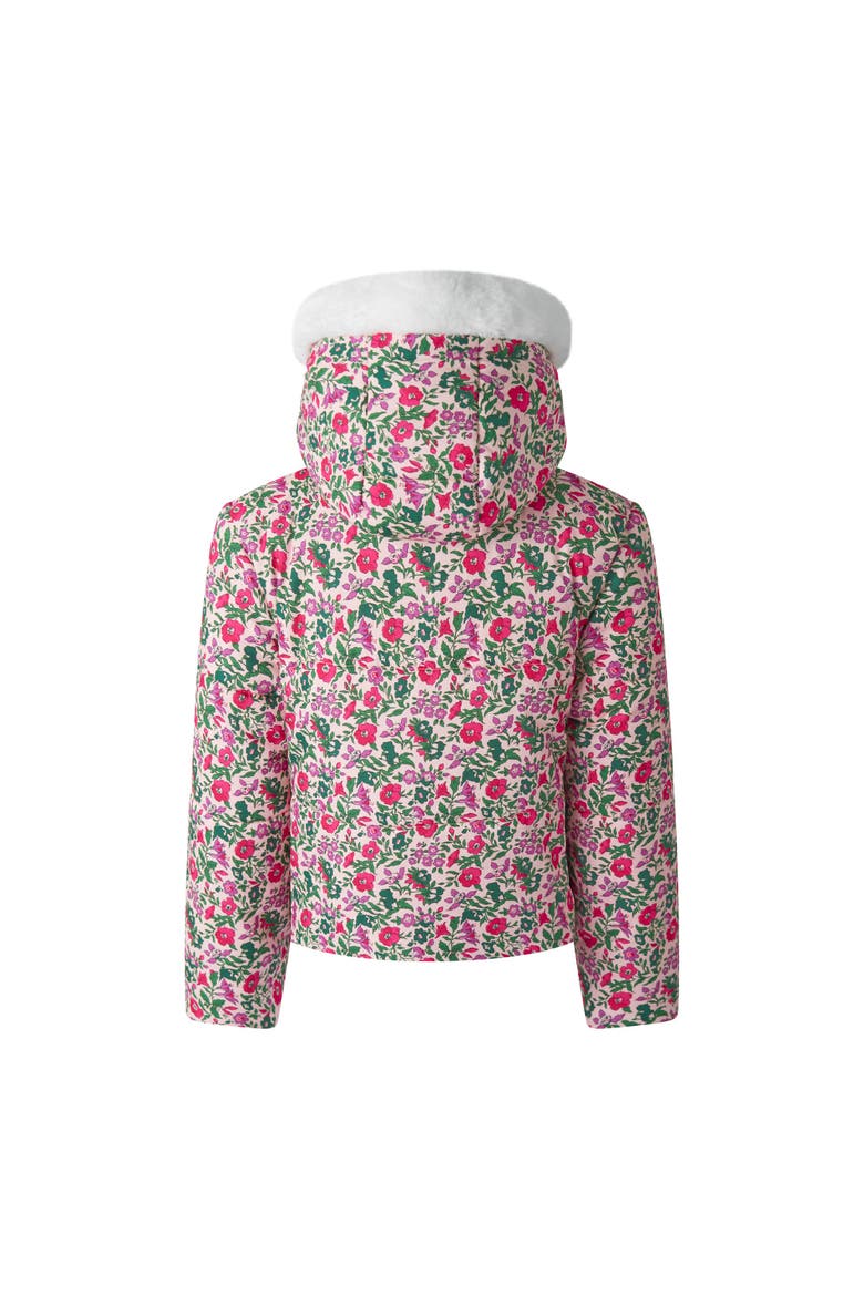 Floral Hooded Puffer Jacket, Alternate, color, Pink