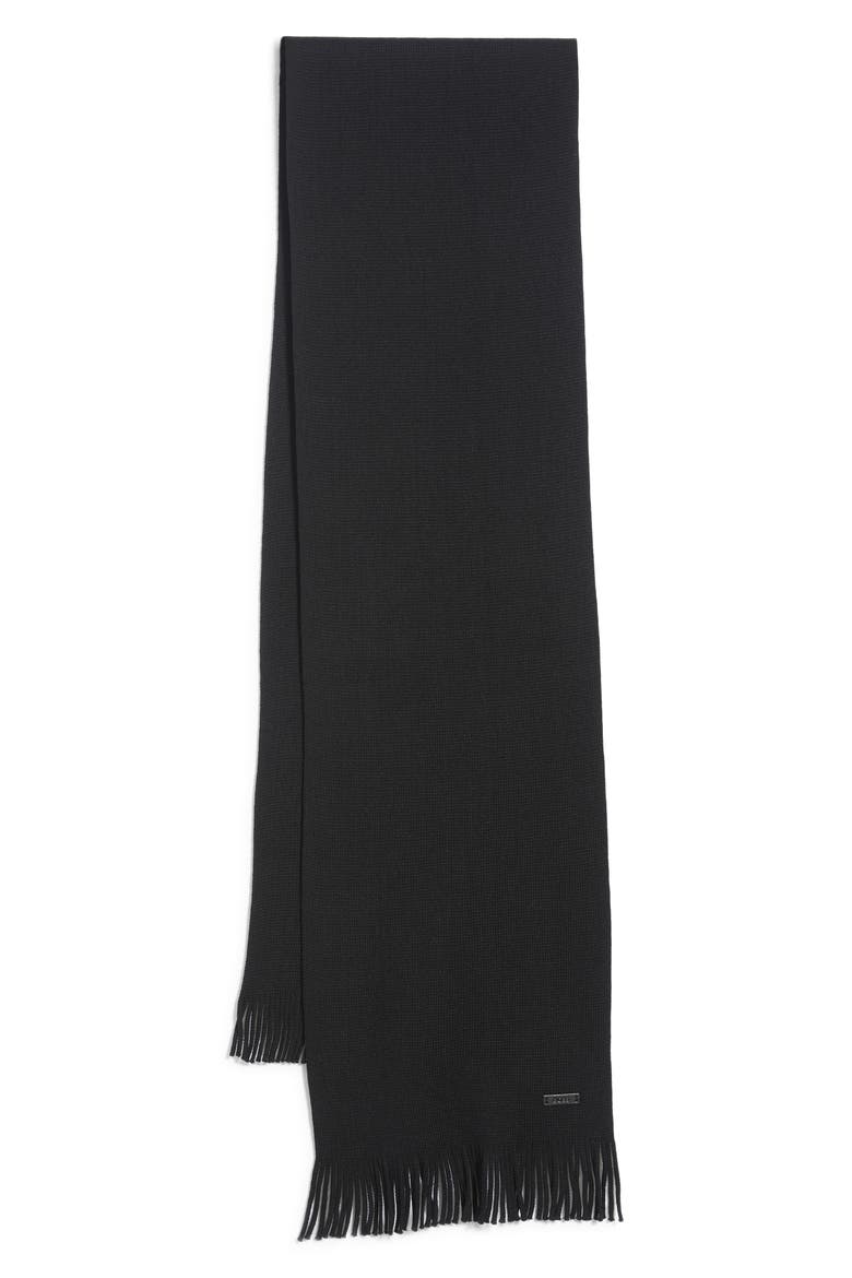 Albas Knit Scarf, Main, color, BLACK