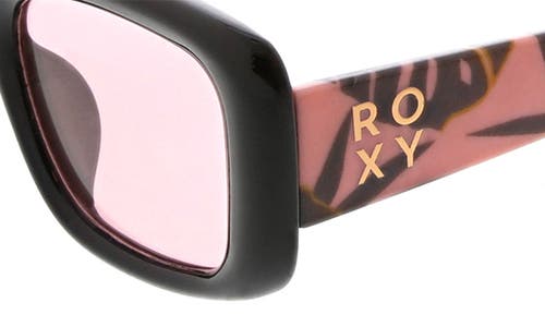 Roxy 51mm Slim Rectangle Sunglasses In Dark Demi