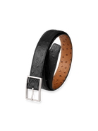 Paul Fredrick Ostrich Embossed Reversible Belt