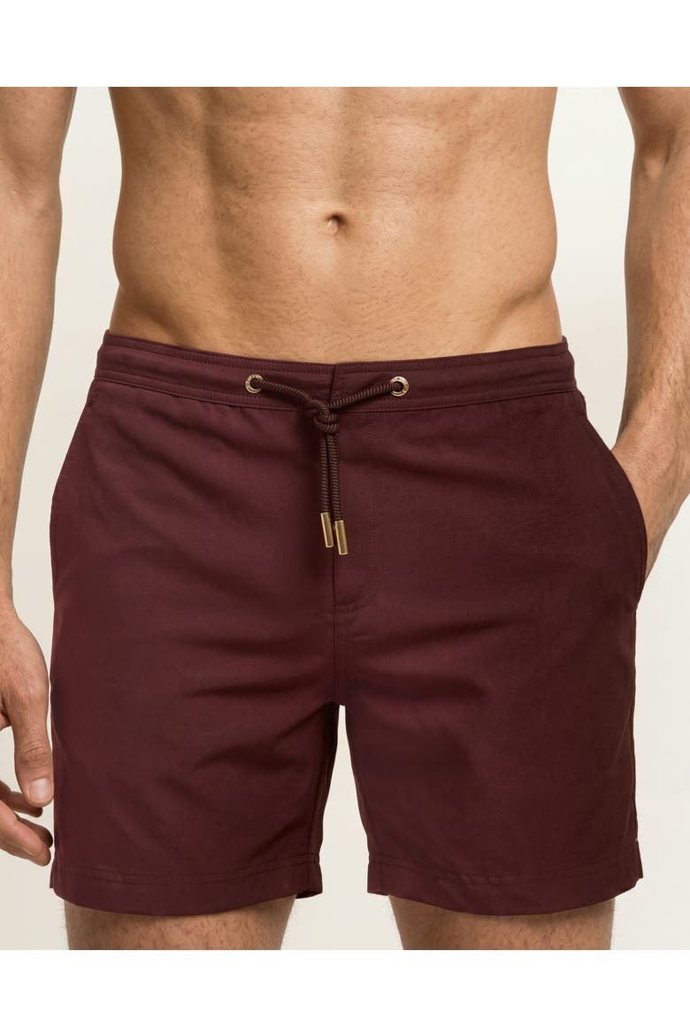Bulldog Drawcord Mid-Length Lightweight Drawcord Swim Shorts, Alternate, color, Pecan