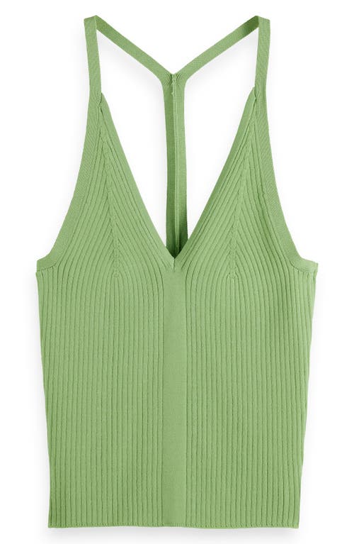 Scotch & Soda Rib Racerback Sweater Tank In Pistachio