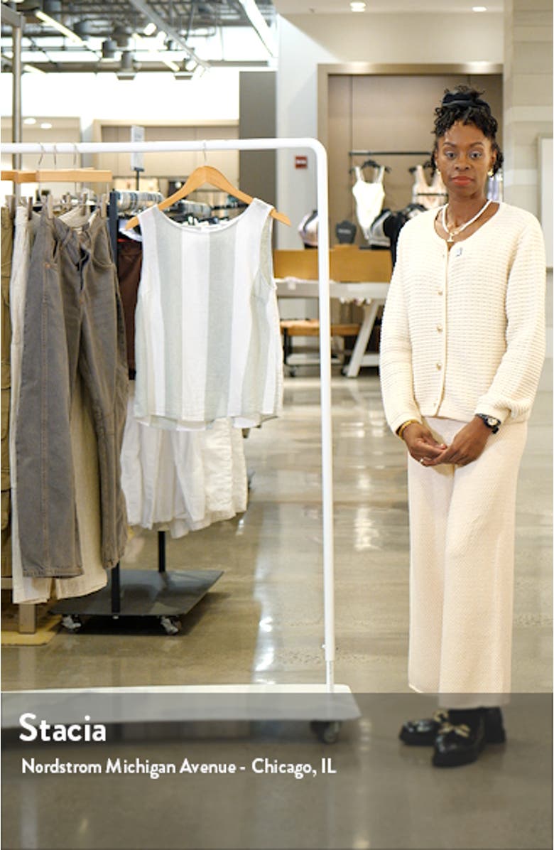 Kelis Stripe Layered Back Sleeveless Linen & Cotton Top, sales video thumbnail