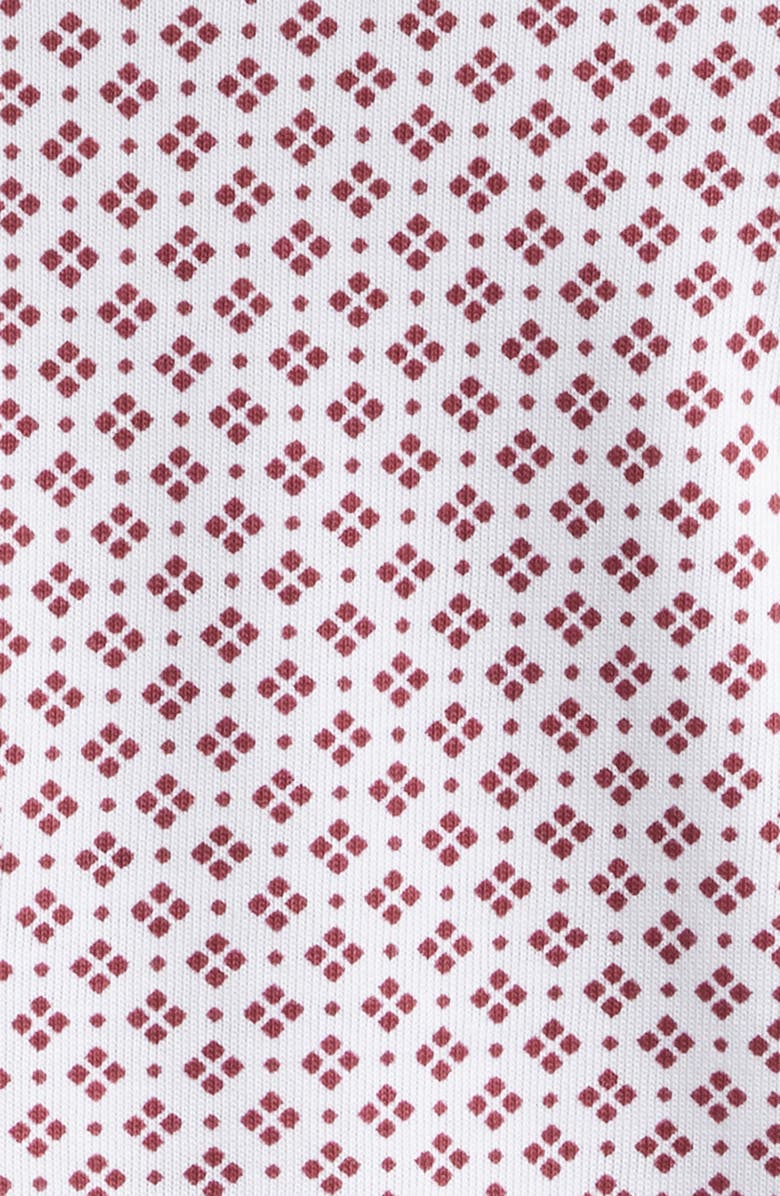 BOSS Geo Print Slim Fit Knit Button-Up Shirt, Alternate, color, Dark Red