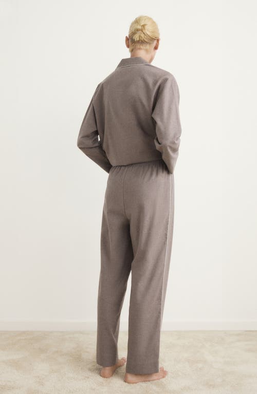 Mango Cotton Flannel Pajama Pants In Brown