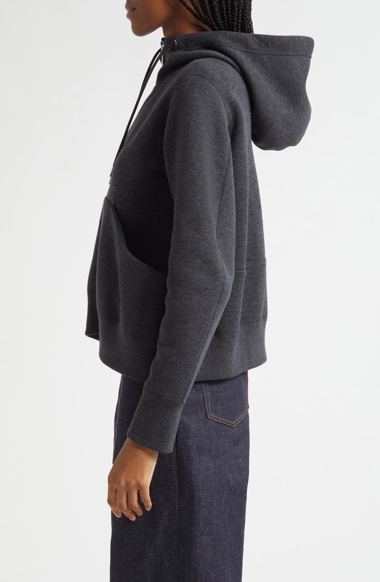 Sacai Sponge Sweat Zip Hoodie, Alternate, color, Charcoal Grey