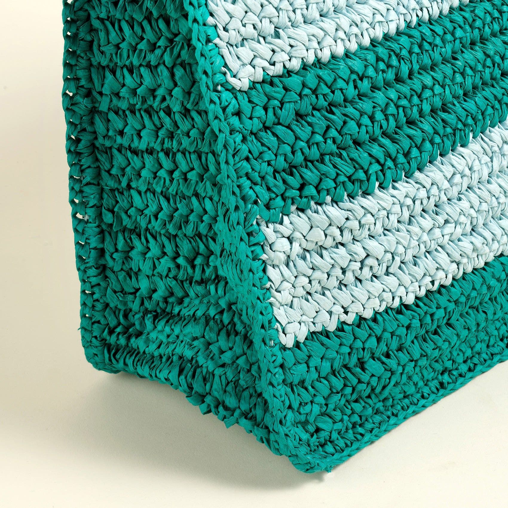 Zsa Zsa Zsu Delhi 100% Raffia Tote Bag 17X11 In, Alternate, color, Blue-Green