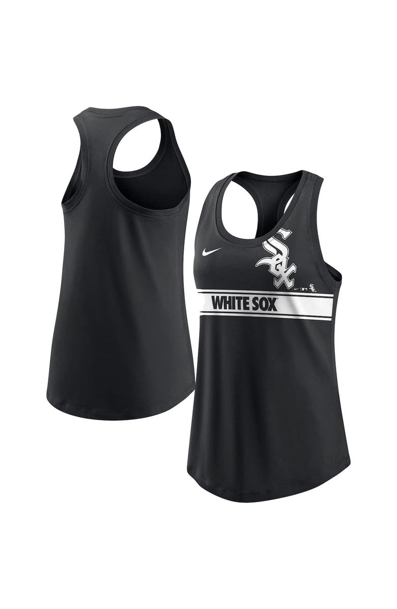 Nike Women's Nike Black Chicago White Sox Cropped Logo Performance Racerback Tank Top, Main, color, Black