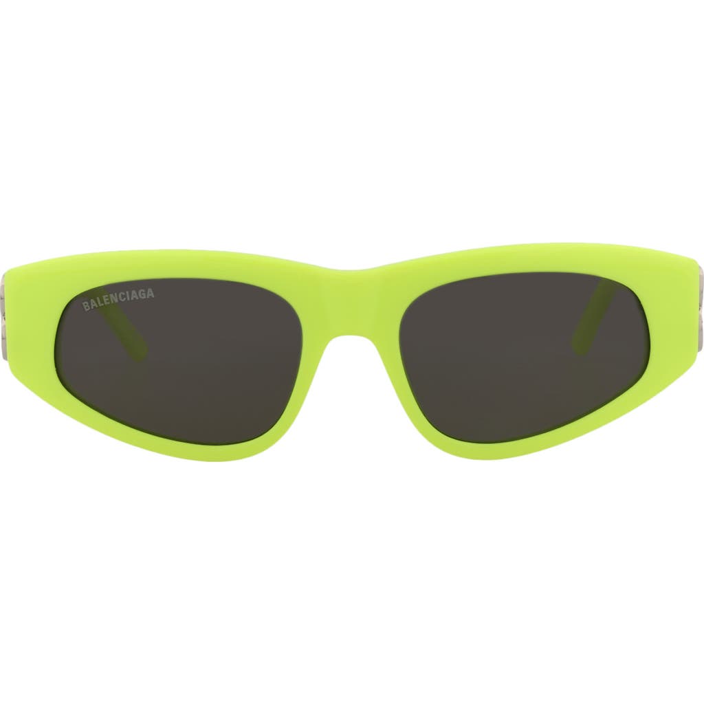 Balenciaga 0095s Dynasty D-frame Acetate Sunglasses In Yellow Silver Grey