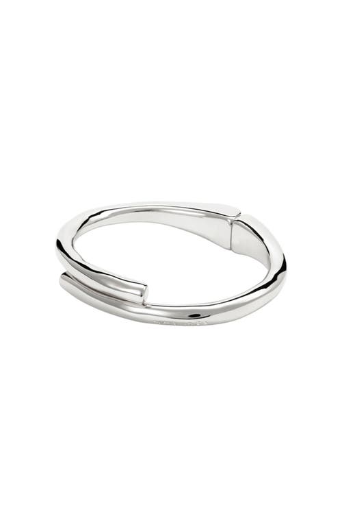 Unode50 Sterling Silver-plated Tubular Shaped Bangle Bracelet In Silver