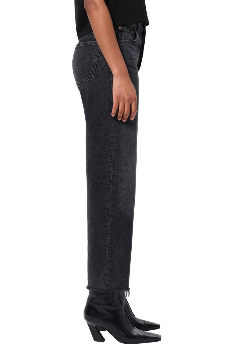 Ren High Waist Ankle Wide Leg Jeans, Alternate, color, ARCANE WORN MEDIUM BLACK