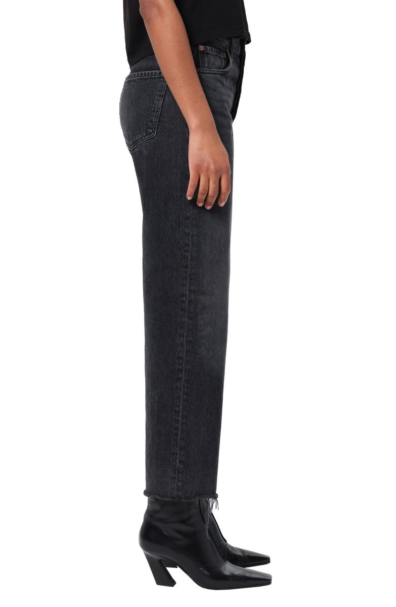AGOLDE Ren High Waist Ankle Wide Leg Jeans, Alternate, color, Arcane Worn Medium Black
