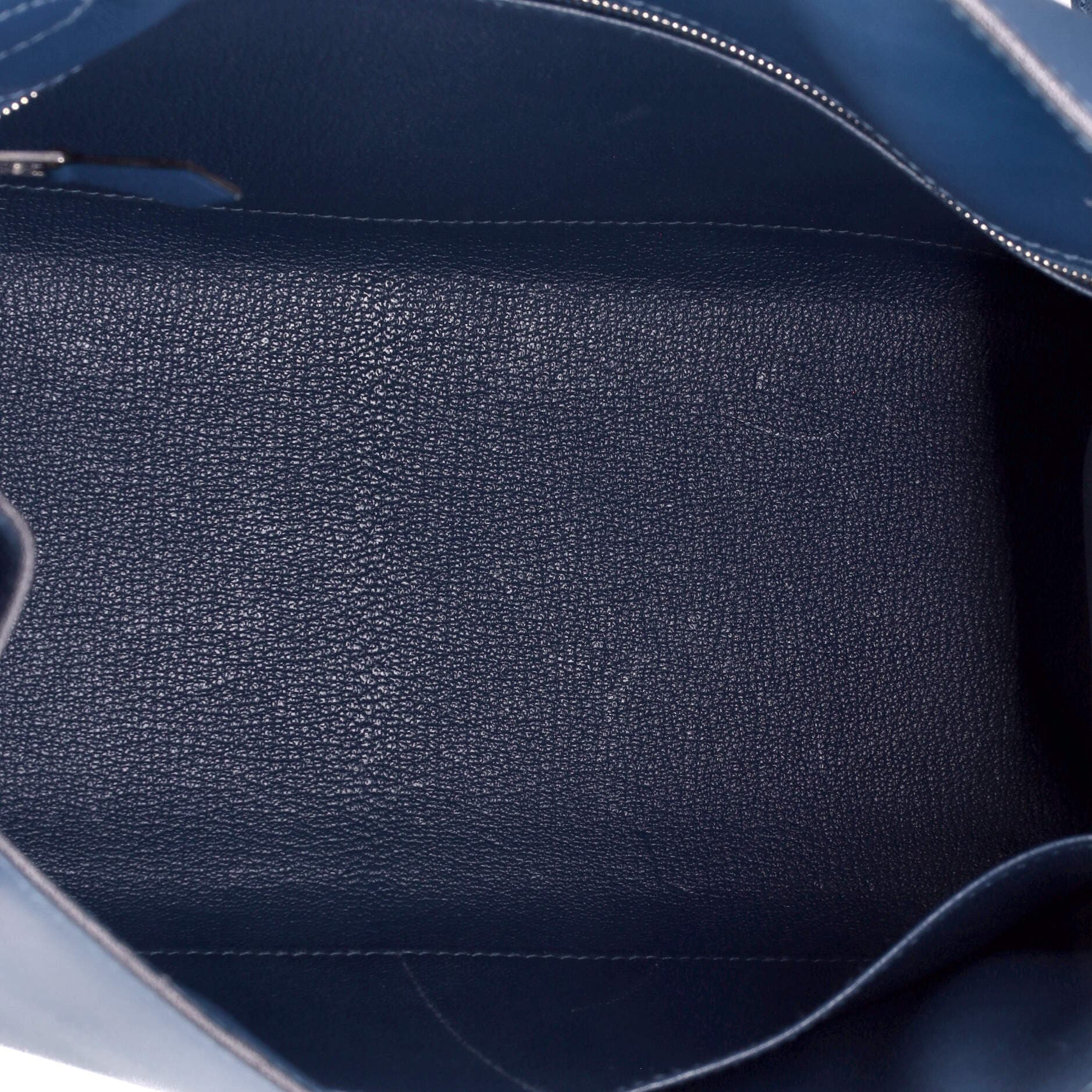 Pre-Owned Hermes Kelly Handbag Blue Madame with Palladium Hardware 28, Alternate, color, Deep Blue