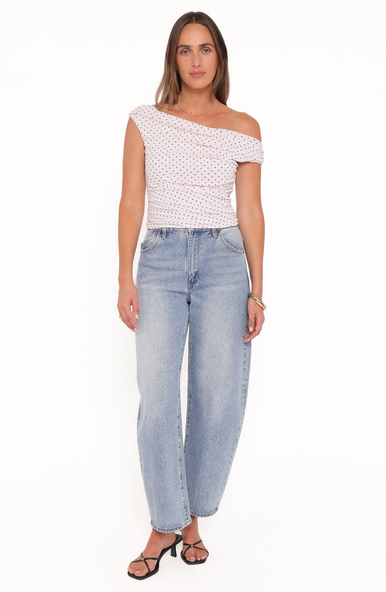 Petal & Pup Aaron One-Shoulder Top, Alternate, color, Pale Pink Dot
