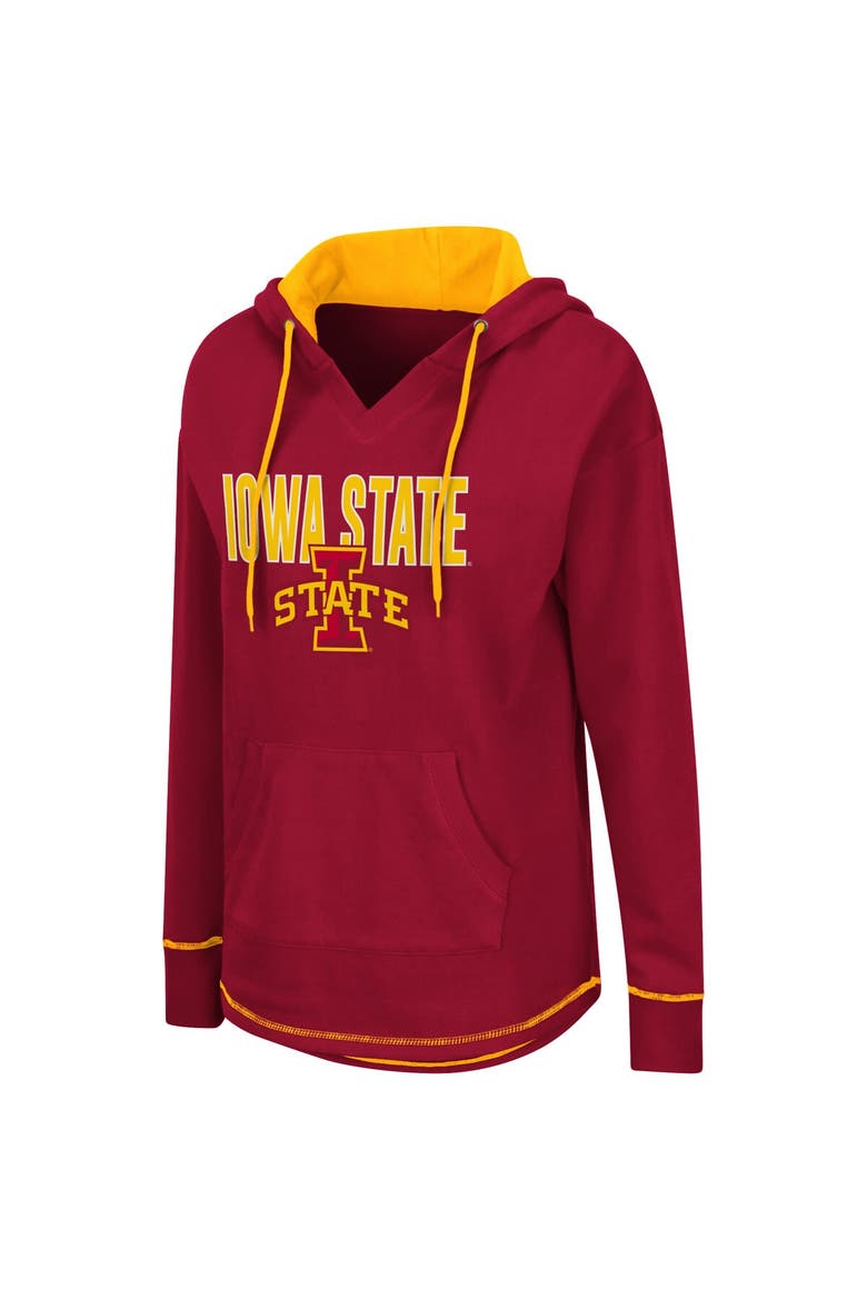 Women's Colosseum Cardinal Iowa State Cyclones Tunic Pullover Hoodie, Alternate, color, Cardinal