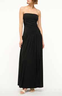 STAUD Mariana Strapless Maxi Dress