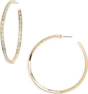 NORDSTROM RACK 55mm Inside Out Baguette Hoop Earrings