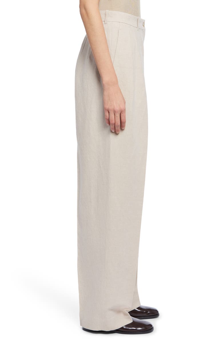 The Row Igor Pleated Straight Leg Cotton Pants, Alternate, color,