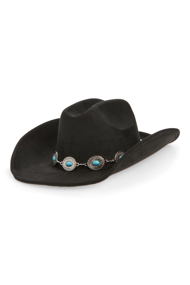 Western Cowboy Hat with Concho Band, Main, color, BLACK