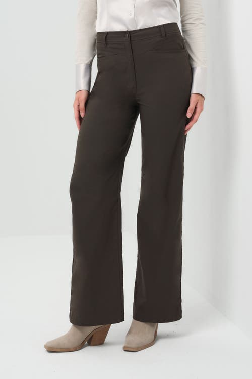 Anatomie Greyson Mid-weight Stretch Wide Leg Pant In Brown