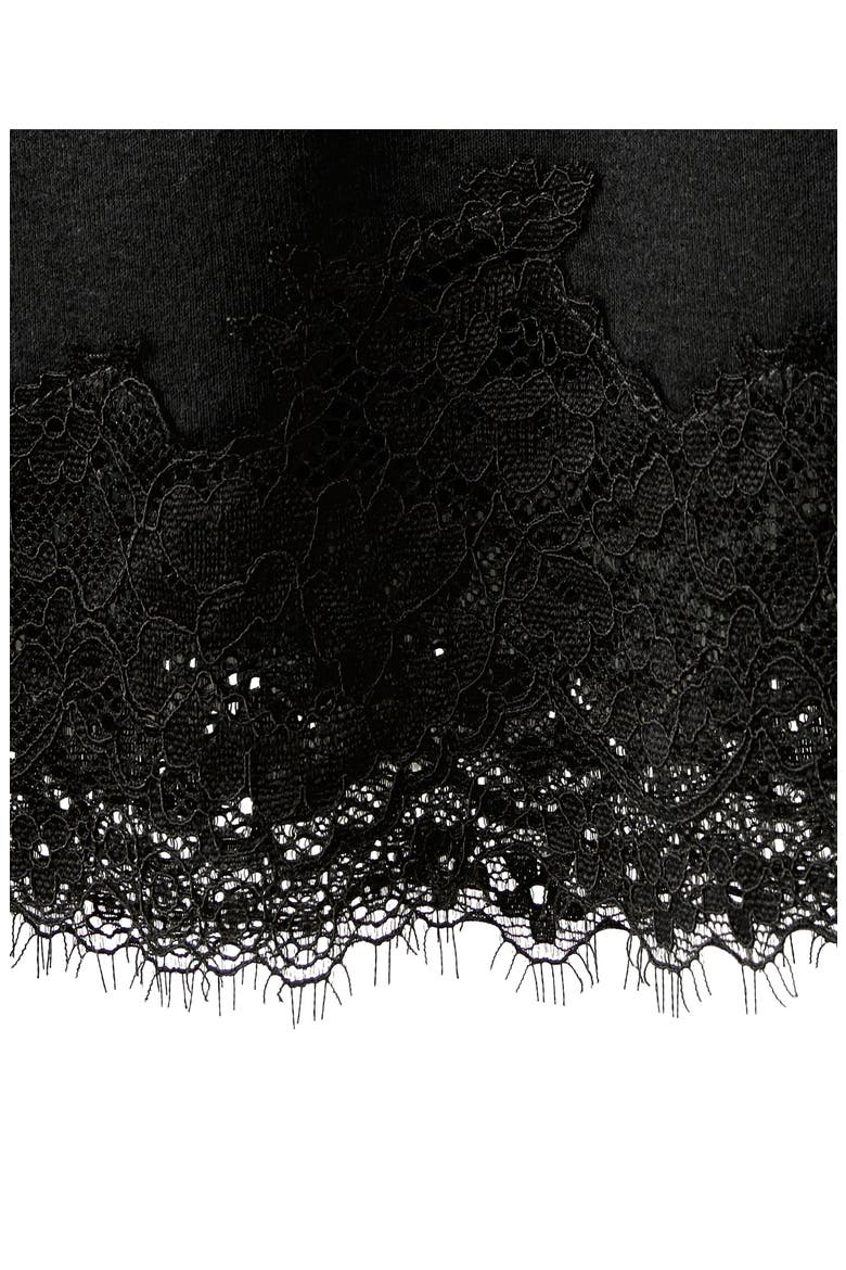 Lace Detail Long Sleeve Top, Main, color, BLACK