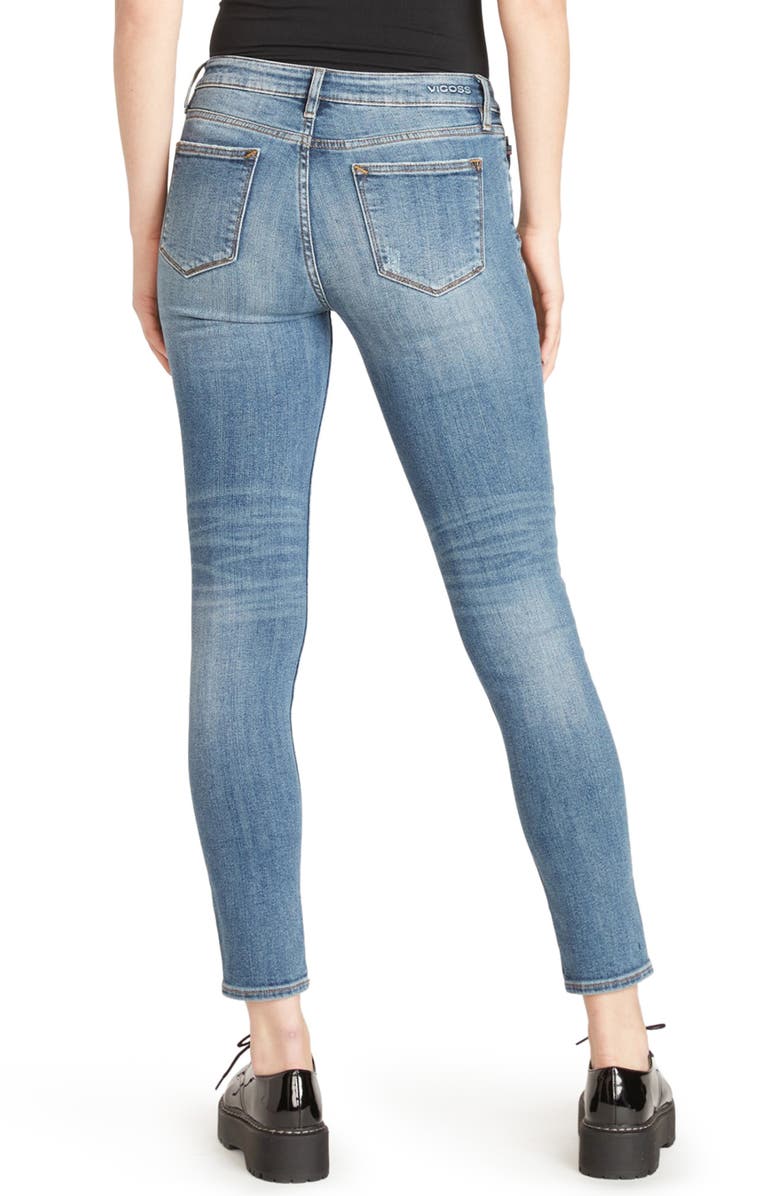 Vigoss Jagger Ripped Skinny Jeans, Alternate, color, Med Wash