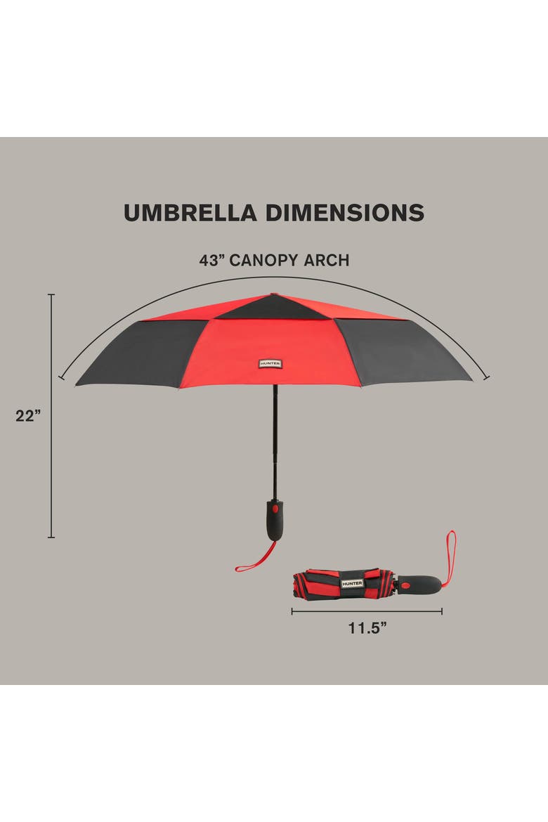 Vented Compact Umbrella, Alternate, color, Black/Red