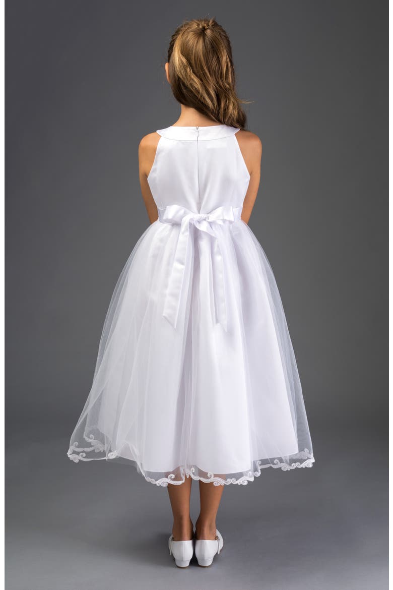 Iris & Ivy Embroidered Sleeveless Tulle Dress, Alternate, color, WHITE