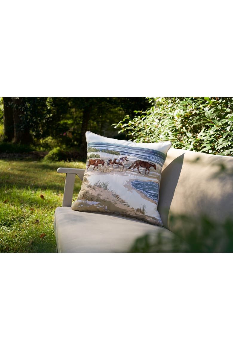 Hoofprints in the Sand Accent Throw Pillow  20" x 20", Alternate, color, Brown
