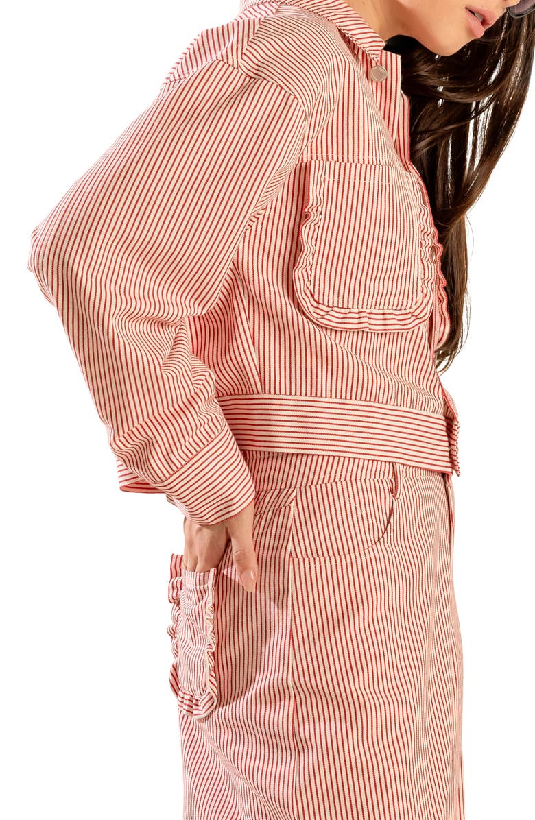 FREEMARKET Striped Twill Jacket, Alternate, color, Red