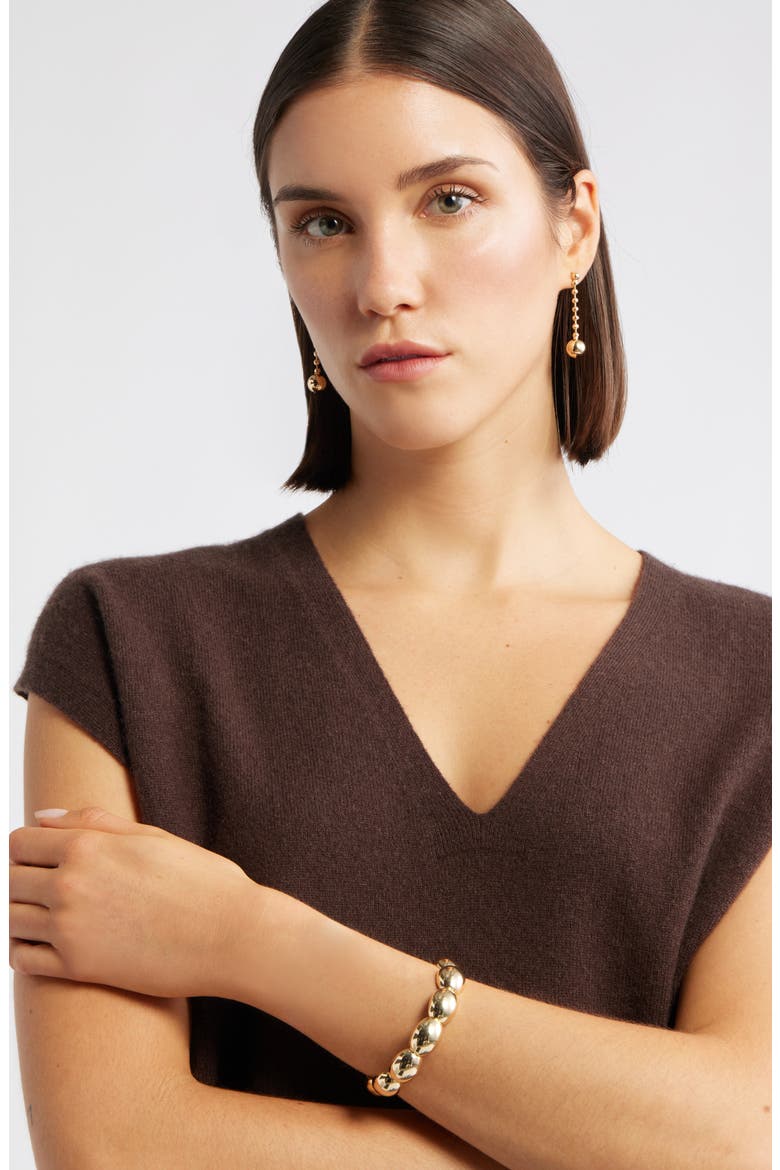 Oval Link Stretch Bracelet, Alternate, color, GOLD