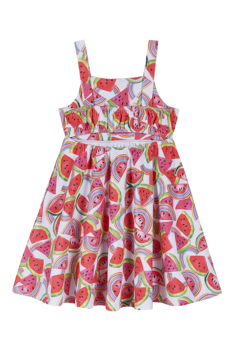 Kids' Printed Jersey Dress, Alternate, color, WHITE WATERMELON