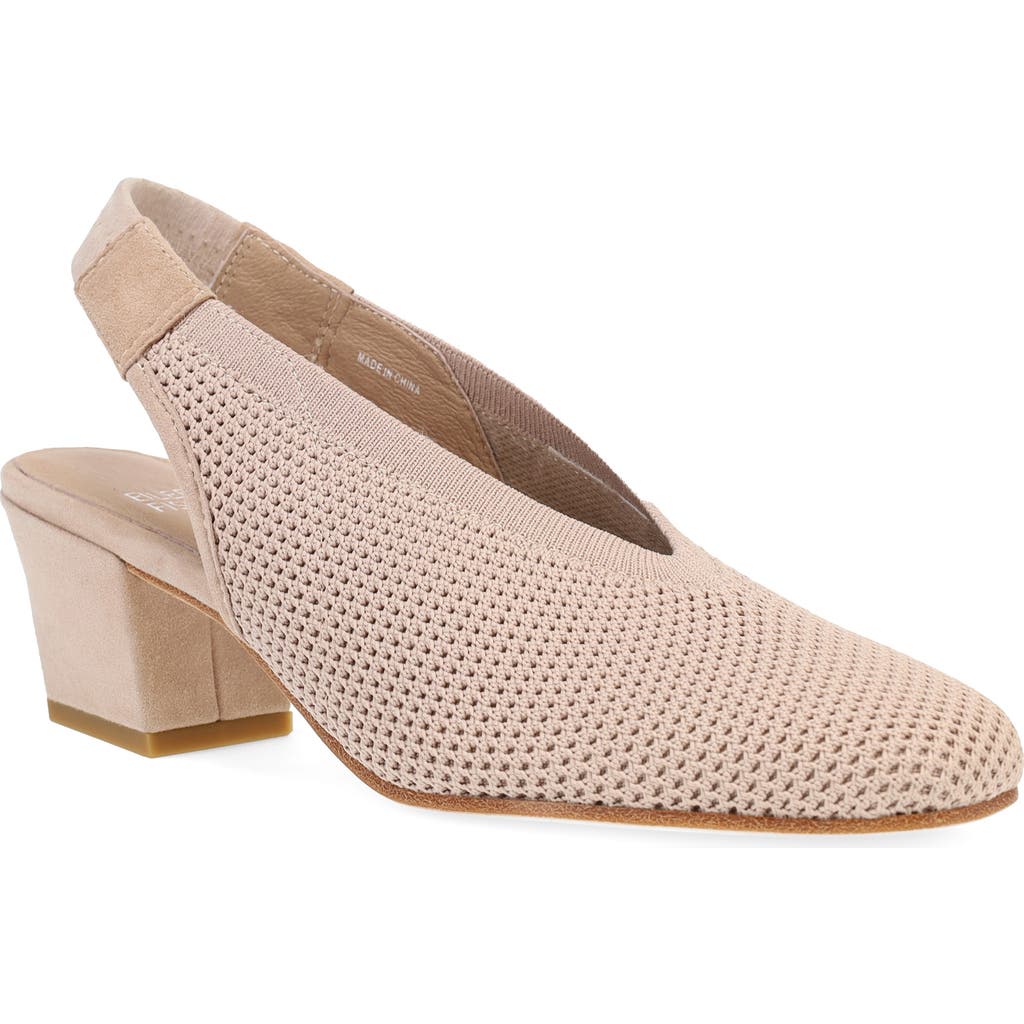 Eileen Fisher Vasa Block Heel Knit Slingback Pump In Blush