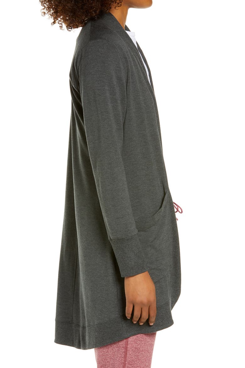 SoftFlex Open Cardigan, Alternate, color, MIDNIGHT BLACK HEATHER