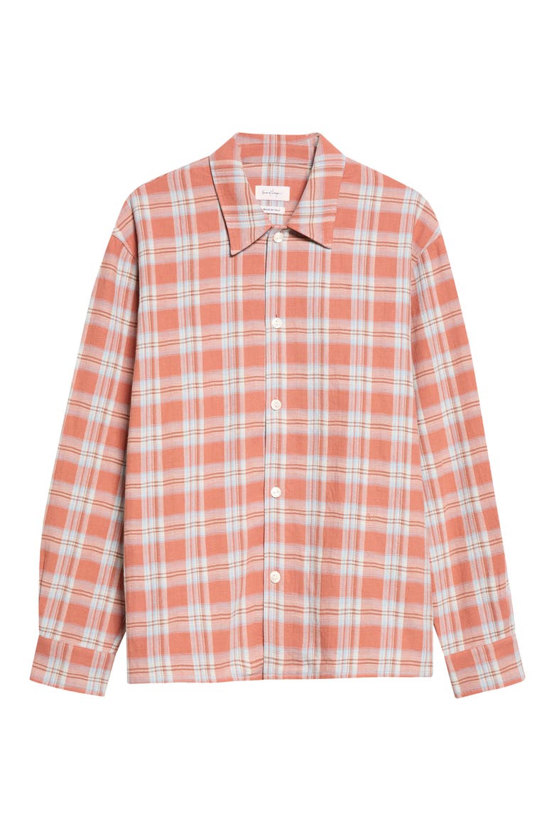 Relaxed Fit Cotton Shirt, Main, color, RED CHECK