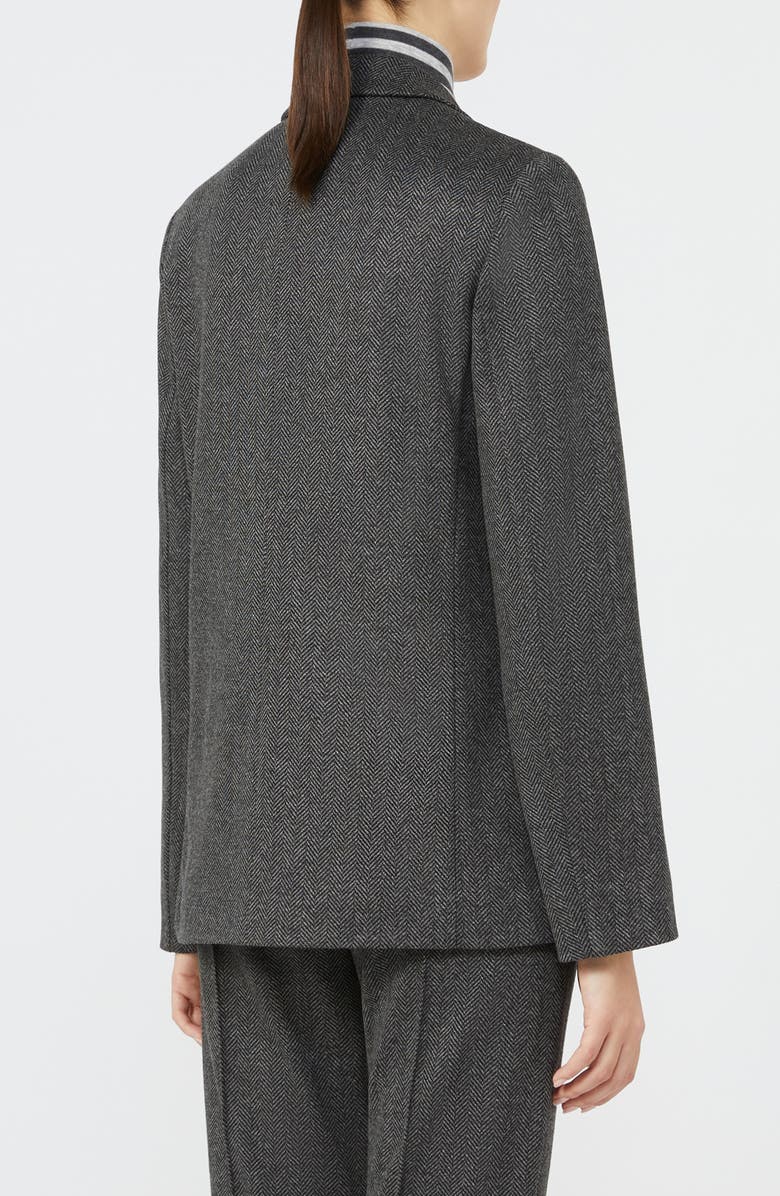 MM by Max Mara Albania Double Breasted Jersey Blazer, Alternate, color, Black