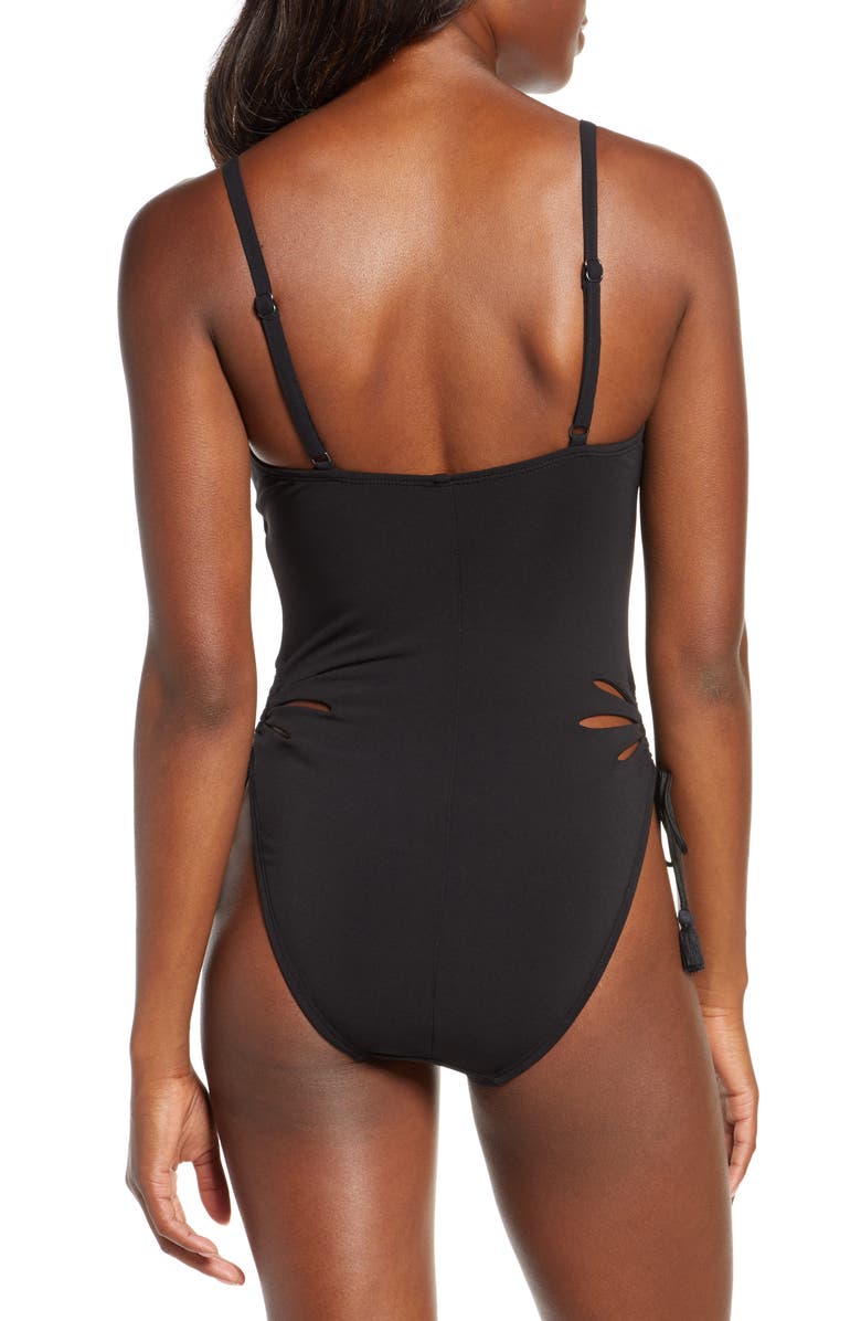 Robin Piccone Ava Petal Cutout One-Piece Swimsuit, Alternate, color,