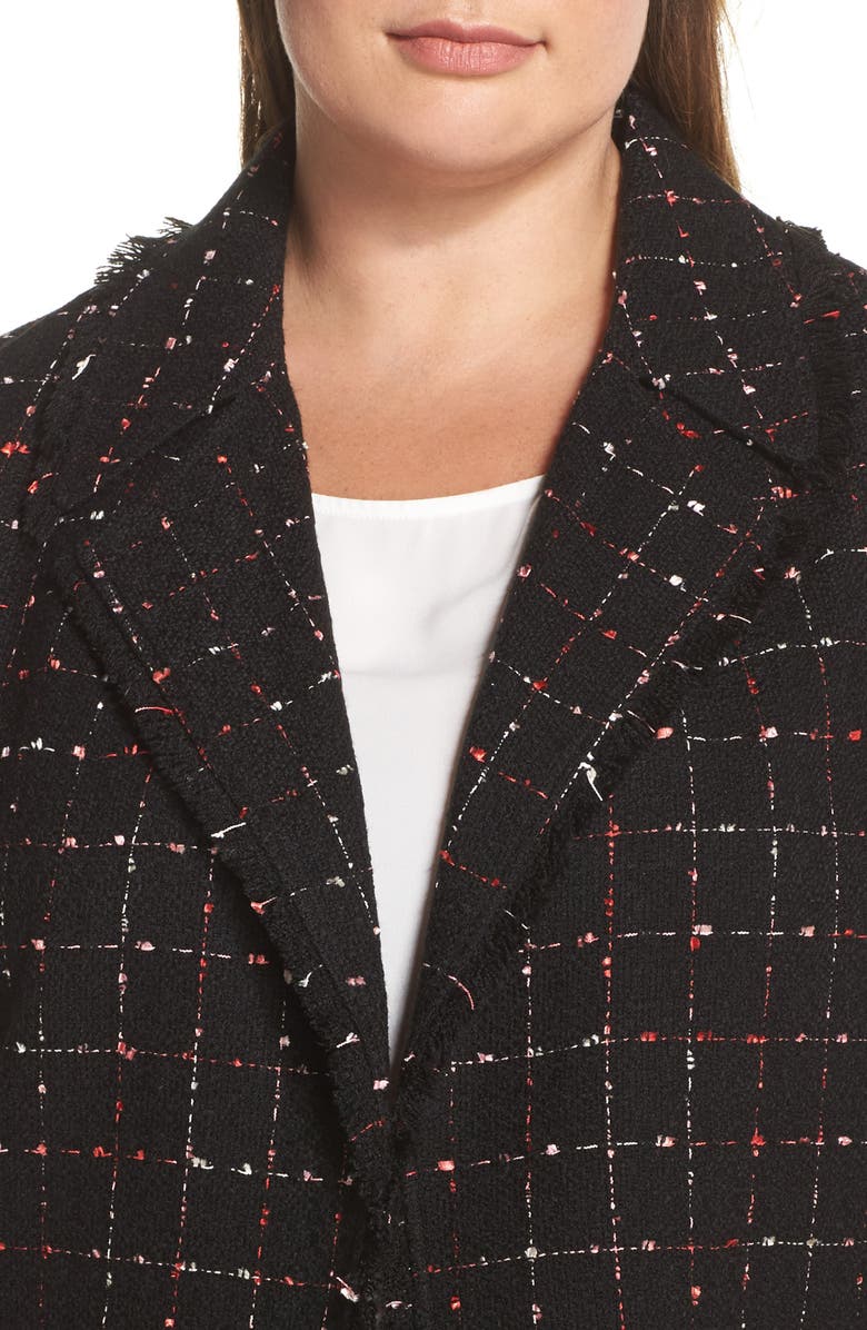 Vince Camuto Spring Windowpane Tweed Jacket, Alternate, color, 