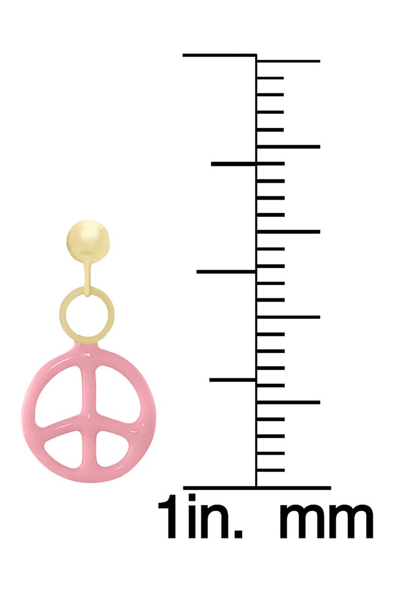Kids' Peace Sign Drop Earrings, Alternate, color, PINK