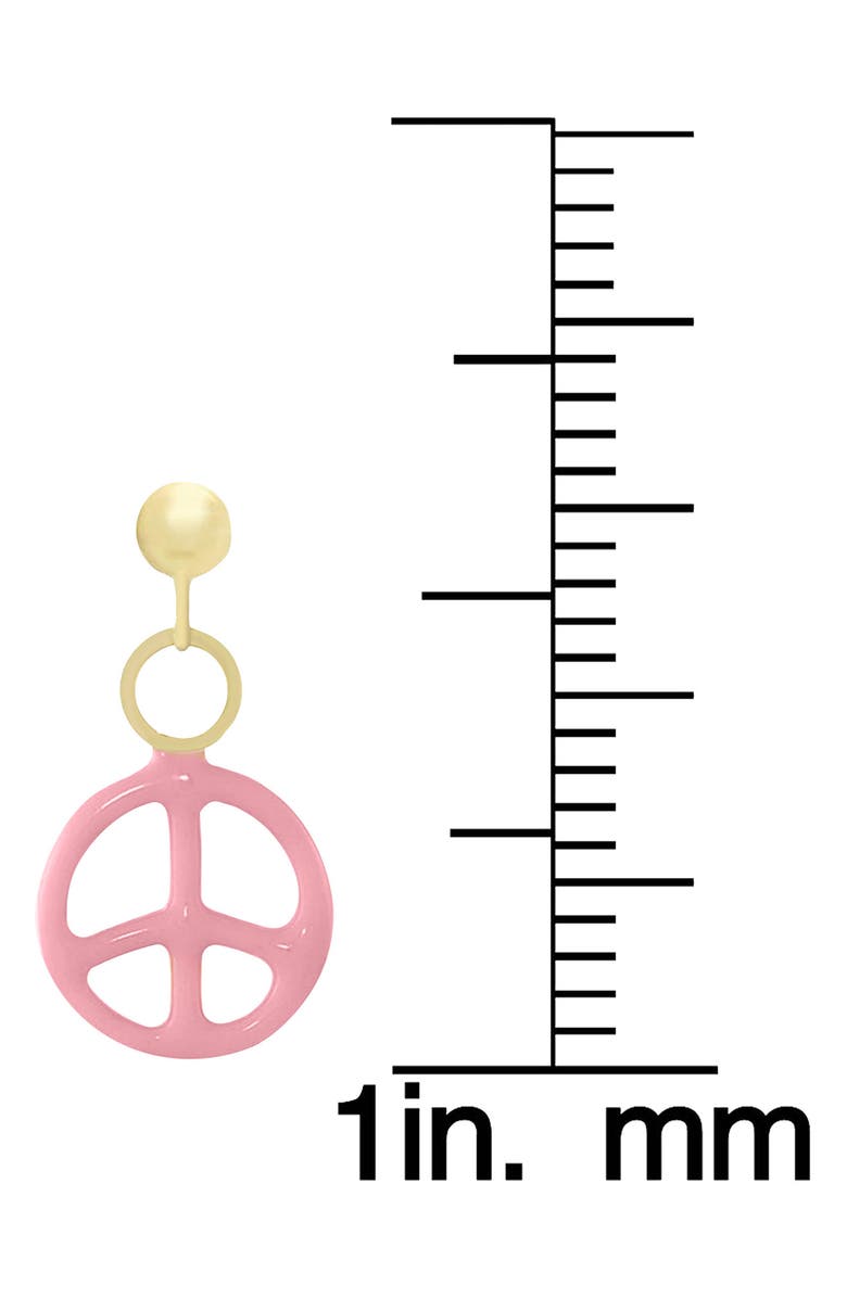 Lily Nily Kids' Peace Sign Drop Earrings, Alternate, color, Pink