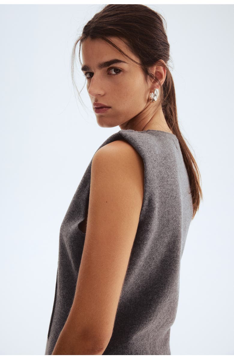 H&M Wool-blend Top, Alternate, color, Gray Melange
