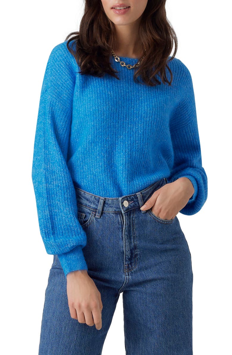 VERO MODA Ruby Boatneck Sweater, Main, color, French Blue