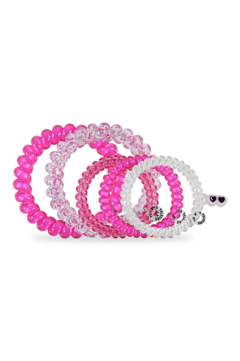 Set of 5 Coil Hair Ties, Alternate, color, FLIRT ALERT