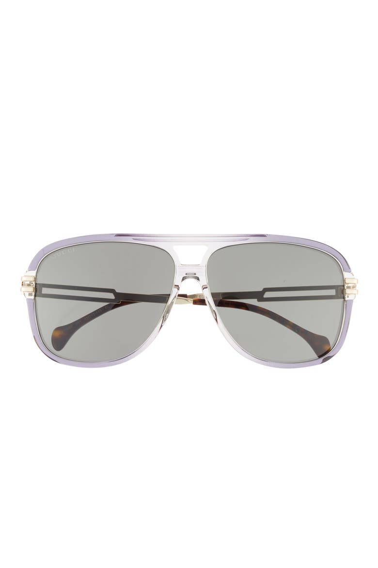 63mm Novelty Aviator Sunglasses, Main, color, GREY GOLD GREY