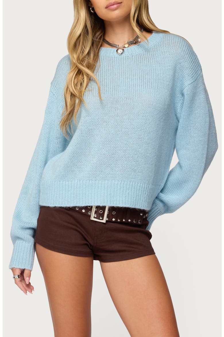 Kyrah Oversize Crewneck Sweater, Main, color, LIGHT-BLUE