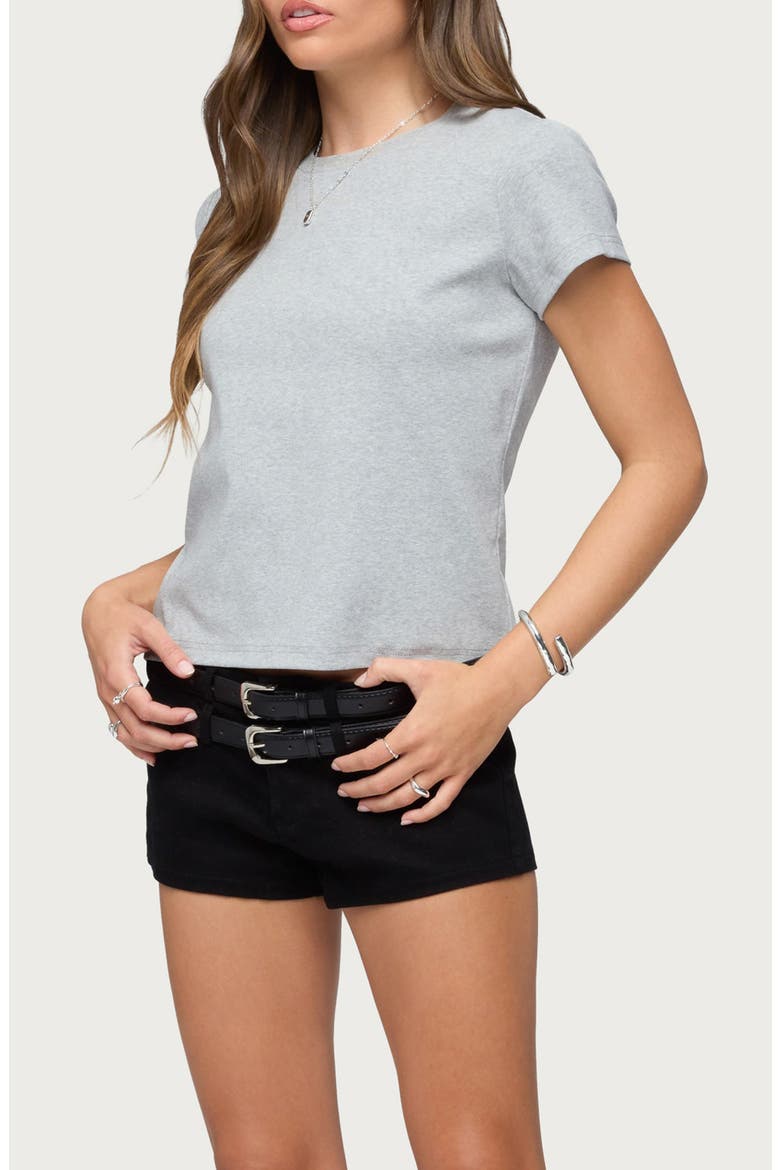 Perfect Basic Stretch Cotton T-Shirt, Alternate, color, DARK-GRAY-MELANGE