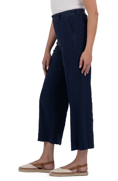 Kut From The Kloth Topaz High Waist Crop Wide Leg Linen Blend Pants
