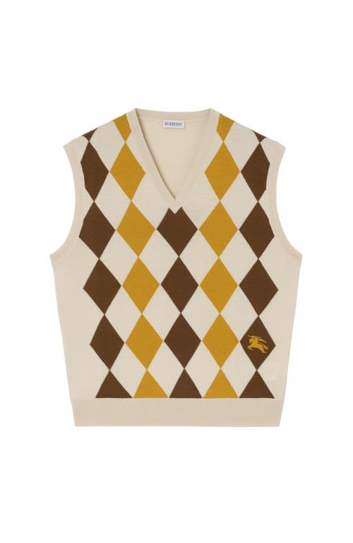 Burberry Argyle Wool Sweater Vest In Yellow
