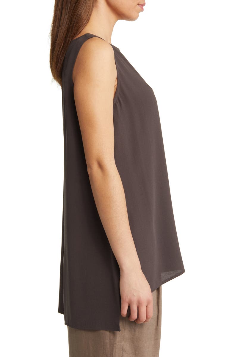 Eileen Fisher Silk Crepe Bateau Neck Shell, Alternate, color,