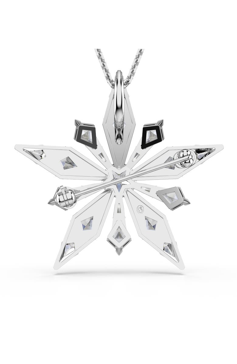 Swarovski Idylla Snowflake Brooch Pendant Necklace, Alternate, color, White/ Silver